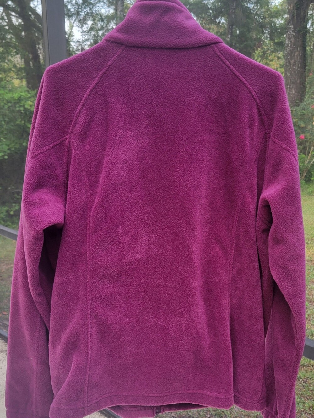Columbia Women's XL Full Zip Fleece Jacket Plum Purple Zip Pockets Outdoor - Picture 2 of 4